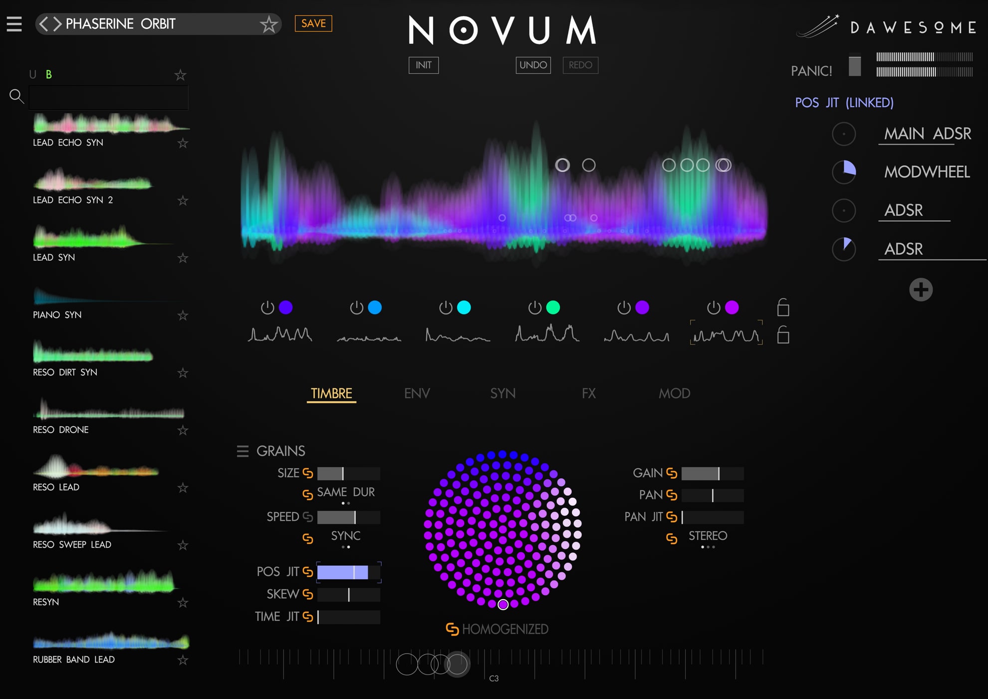 Novum plugin screen